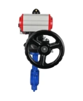Затвор дисковый поворотный DN.ru WBV1132N-2W-Fb-H Ду125 Ру16, корпус - чугун GG25, диск - нержавеющая сталь 316L, уплотнение - NBR, с пневмоприводом PA-DA-105 двойного действия, пневмораспределителем 4M310-08 DC24V, ручным дублером MON3-700-T38-ISO