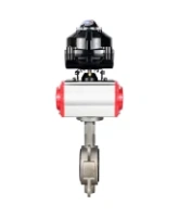 Затвор дисковый поворотный DN.ru WBV3131N-2W-Fb-H Ду150 Ру16, корпус - нержавеющая сталь 304, диск - нержавеющая сталь 304, уплотнение - NBR, с пневмоприводом DN.ru PA-DA-105 и БКВ DN.ru APL-510N EX