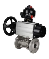 Кран шаровой DN.ru BV3232P(3pc)-FP-F-ISO-H Ду100 Ру25 фланцевый корпус - нержавеющая сталь 316, полнопроходной, уплотнение - PTFE, с пневмоприводом PA-DA-105-1, пневмораспределителем 4M310-08 AC220V, БКВ APL-510N Ex