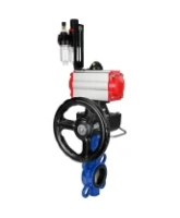 Затвор дисковый поворотный DN.ru WBV1432E-2W-Fb-H Ду150 Ру16, корпус - чугун GGG50, диск - нержавеющая сталь 316L, уплотнение - EPDM, с пневмоприводом PA-DA-105, пневмораспределителем 4M310-08 AC220V, ручным дублером MON3-700-T38-ISO, БПВ AFC2000