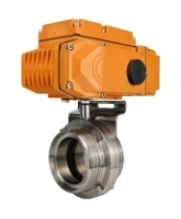 Затвор дисковый поворотный DN.ru WBV3131E-2W-T-H Ду50 Ру10 резьбовой, корпус - пищевая нержавеющая сталь 304, уплотнение - EPDM, с электроприводом QT-N-005EM-A1-220VAC-У1 c датчиком обратной связи и входным управляющим сигналом 4-20мА HARK