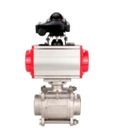 Кран шаровой DN.ru BV3232P(3pc)-FP-W-ISO-H WDVF Ду15 Ру63 полнопроходной, трехсоставной, корпус - нержавеющая сталь 316, уплотнение - PTFE, под приварку, с пневмоприводом PA-SA-065, пневмораспределителем 4M310-08 AC220V, БКВ APL-210N