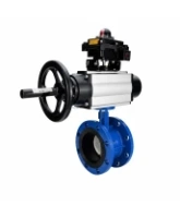 Затвор дисковый поворотный DN.ru WBV1331E-2W-F-H Ду50 Ру16 фланцевый, корпус - чугун GGG40, диск - нержавеющая сталь 304, уплотнение - EPDM, с пневмоприводом DN.ru PA-DA-105-1, 4M310-08 AC220V и APL-410N EX
