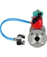 Кран шаровой DN.ru BV3131P(3pc)-FP-F-ISO-H Ду100 Ру16 полнопроходной трехсоставной, фланцевый, нержавеющая сталь 304, PTFE, 22х22, F10, WDVF, с пневмоприводом PA-DA-105, пневмораспределителем 4V320-08 AC220V и магнитным переключателем ALS200D