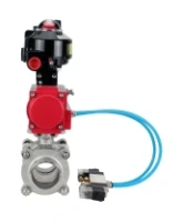 Кран шаровой DN.ru BV3232P(3pc)-FP-W-ISO-H WDVF Ду40 Ру40 полнопроходной, трехсоставной, корпус - нержавеющая сталь 316, уплотнение - PTFE, под приварку, с пневмоприводом PA-SA-105, пневмораспределителем 4V320-08 AC220V, БКВ APL-510N EX, БПВ AFC2000