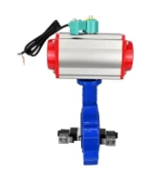 Затвор дисковый поворотный DN.ru WBV1616E-2W-Fb-H Ду125 Ру16 LUG корпус - чугун QT450, диск - чугун QT450, уплотнение - EPDM, с пневмоприводом PA-DA-105, пневмораспределителем 4V320-08 AC220V и магнитным переключателем ALS200D