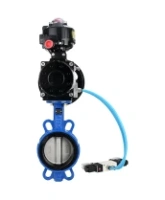 Затвор дисковый поворотный DN.ru WBV1132N-2W-Fb-H Ду125 Ру16, корпус - чугун GG25, диск - нержавеющая сталь 316L, уплотнение - NBR, с пневмоприводом DN.ru PA-DA-105-1 двойного действия, с пневмораспределителем 4V320-08 AC220V, с БКВ APL-510N-EX