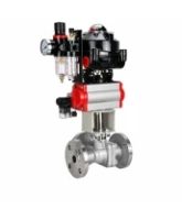 Кран шаровой DN.ru BV3232P(2pc)-FP-3WL-F-ISO-H Ду20 Ру16 HYMT, трехходовой L-тип, полнопроходной, фланцевый, корпус - нержавеющая сталь SS316, с пневмоприводом PA-DA-052, пневмораспределителем 4M310-08 24В NAMUR, БКВ APL-510N EX и БПВ AFC2000