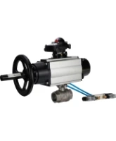 Кран шаровой DN.ru BV3232P(2pc)-FP-T-ISO-H Ду80 Ру40, полнопроходной, внутренняя резьба, нержавеющая сталь SS316, уплотнение - PTFE, с пневмоприводом PA-DA-105-1 двойного действия, с пневмораспределителем 4V320-08 AC220V, с БКВ APL-210N