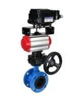 Затвор дисковый поворотный DN.ru WBV1313E-2W-F-H Ду100 Ру16 фланцевый, корпус - чугун GGG40, диск - чугун GGG40, EPDM, с пневмоприводом DN.ru PA-DA-105, позиционером DN.ru YT-1000RSN с обратной связью и ручным дублером DN.ru MON1-250-T26-ISO