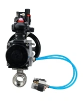 Кран шаровой DN.ru BV3232P(2pc)-FP-T-ISO-H Ду80 Ру40, полнопроходной, внутренняя резьба, нержавеющая сталь SS316, уплотнение - PTFE, с пневмоприводом PA-DA-105-1 двойного действия, с пневмораспределителем 4V320-08 AC220V, с БКВ APL-210N, с БПВ AFC2000