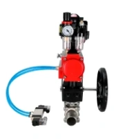 Кран шаровой DN.ru BV3232P(3pc)-FP-W-ISO-H LONG Ду65 Ру25 полнопроход., корпус - нерж.сталь 316, уплотнение - PTFE, под приварку, с пн.приводом PA-DA-083, пн.распределителем 4V320-08 AC220V, редуктором MON2-450-T28-ISO, БКВ APL-510N EX и БПВ AFC2000
