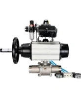 Кран шаровой DN.ru BV3232P(3pc)-FP-W-ISO-H LONG Ду80 Ру25, полнопроходной, трехсоставной, нержавеющая сталь 316, уплотнение - PTFE, под приварку, с пневмоприводом PA-DA-105-1, с пневмораспределителем 4V320-08 AC220V, БКВ APL-410N Ex, БПВ AFC2000