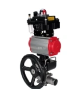 Кран шаровой DN.ru BV3232P(3pc)-FP-W-ISO-H LONG Ду65 Ру25 полнопроход., корпус - нерж.сталь 316, уплотнение - PTFE, под приварку, пн.привод PA-DA-083, пн.распределитель 4M310-08 AC220V, ручной дублер MON2-450-T28-ISO, БКВ APL-410N EX и БПВ AFC2000