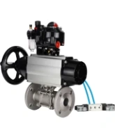 Кран шаровой DN.ru BV3232P(3pc)-FP-F-ISO-H Ду100 Ру25 фланцевый с ISO-фланцем, корпус - нержавеющая сталь 316, полнопроходной, уплотнение - PTFE, с пневмоприводом PA-DA-105-1, пневмораспределителем 4V320-08 AC220V, БКВ APL-510N Ex, БПВ AFC2000
