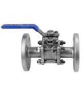 Кран шаровой DN.ru BV3131P(3pc)-FP-F-ISO-H Ду15 Ру40, полнопроходной, трехсоставной, сталь 304, уплотнение - PTFE, фланцевый, с ISO-фланцем