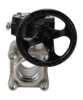 Кран шаровой DN.ru BV3232P(3pc)-FP-SW-ISO-H Ду100 Ру63 полнопроходной, корпус - нержавеющая сталь SS316, под приварку, с редуктором RDN RQN5-500Z-T30