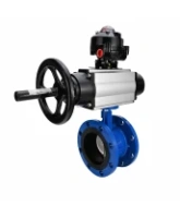 Затвор дисковый поворотный DN.ru WBV1331E-2W-F-H Ду50 Ру16 фланцевый, корпус - чугун GGG40, диск - нержавеющая сталь 304, уплотнение - EPDM, с пневмоприводом DN.ru PA-DA-105-1, 4M310-08 AC220V и APL-510N EX