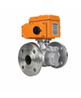 Кран шаровой DN.ru BV3232P(2pc)-FP-3WL-F-ISO-H Ду20 Ру16 HYMT, трехходовой L-тип, полнопроходной, фланцевый, корпус - нержавеющая сталь SS316, с электроприводом QT-N-005EM-O1-220VAC-У1