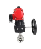 Кран шаровой DN.ru BV3232P(2pc)-FP-T-ISO-H Ду40 Ру63 полнопроходной двухходовой, нержавеющая сталь SS316, внутренняя резьба, PTFE, с пневмоприводом PA-DA-083 двойного действия, с пневмораспределителем 4M310-08 220В, с ручным дублером MON2-450-T28-ISO