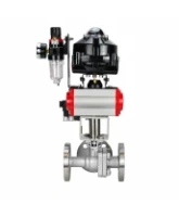 Кран шаровой DN.ru BV3232P(2pc)-FP-3WL-F-ISO-H Ду20 Ру16 HYMT, трехходовой L-тип, полнопроходной, фланцевый, корпус - нержавеющая сталь SS316, с пневмоприводом PA-DA-052, пневмораспределителем 4M310-08 24В NAMUR, БКВ APL-510N EX и БПВ AFC2000