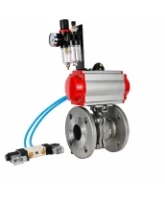 Кран шаровой DN.ru BV3232P(2pc)-FP-F-ISO-H WDVF Ду65 Ру16 полнопроходной, фланцевый, корпус - нержавеющая сталь 316, уплотнение - PTFE, с пневмоприводом PA-SA-130, пневмораспределителем 4V320-08 AC220V и БПВ AFC2000