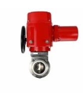 Затвор дисковый поворотный DN.ru WBV3131S-2W-C-H Ду100 Ру10 кламповый, корпус - пищевая нержавеющая сталь 304, уплотнение - Silicon, с электроприводом QT-EX-005M-O2-220VAC-У1 с моментной муфтой и штурвалом