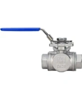 Кран шаровой DN.ru BV3232P(4pc)-SP-3WT-T-ISO-H WDVF Ду25 Ру63 стандартнопроходной, 3-ходовой Т-тип, внутренняя резьба, корпус - нержавеющая сталь AISI 316, уплотнение - PTFE, с ISO-фланцем и рукояткой