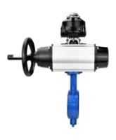 Затвор дисковый поворотный DN.ru WBV1432N-2W-Fb-H Ду125 Ру16, корпус - чугун GGG50, диск - нержавеющая сталь 316L, уплотнение - NBR, с пневмоприводом DN.ru PA-DA-105-1 двойного действия, с БКВ APL-510N-EX