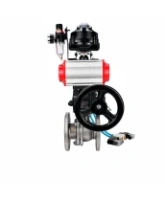 Кран шаровой DN.ru BV3232P(2pc)-FP-F-ISO-H WDVF Ду80 Ру16 полнопроходной, фланцевый, нержавеющая сталь 316, PTFE, с пневмоприводом PA-DA-105, пневмораспределителем 4V320-08 AC220V, БКВ APL-510N EX, БПВ AFC2000 и ручным дублером MON2-450-T28-ISO