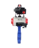 Затвор дисковый поворотный DN.ru WBV1631N-2W-Fb-H Ду150 Ру16 LUG корпус - чугун QT450, диск - нержавеющая сталь 304, уплотнение - NBR, с пневмоприводом DN.ru PA-SA-160, пневмораспределителем 4M310-08 AC220V и БКВ APL-410N EX