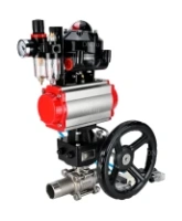 Кран шаровой DN.ru BV3232P(3pc)-FP-W-ISO-H LONG Ду65 Ру25 полнопроход., корпус - нерж.сталь 316, уплотнение - PTFE, под приварку, с пн.приводом PA-DA-083, пн.распределителем 4V320-08 AC220V, редуктором MON2-450-T28-ISO, БКВ APL-510N EX и БПВ AFC2000