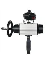 Затвор дисковый поворотный DN.ru WBV4242E-2W-Fb-ISO Дн80 Ру10 межфланцевый, корпус - НПВХ, диск - НПВХ, уплотнение - EPDM, с пневмоприводом PA-DA-105-1, пневмораспределителем 4M310-08 AC220V и БКВ APL-410N EX