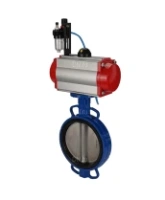 Затвор дисковый поворотный DN.ru WBV1413E-2W-Fb-H Ду200 Ру16, корпус - чугун GGG50, диск - чугун GGG40, уплотнение - EPDM, с пневмоприводом DN.ru PA-SA-160 с возвратными пружинами, пневмораспределителем 4M310-08 AC220V, БПВ AFC2000