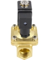 Клапан электромагнитный DN.ru VS400-ET-NC-24VDC 3/4″ Ду20 Ру16, соленоидный двухходовой, корпус - латунь, уплотнение - EPDM, резьбовой, нормально-закрытый, пилотный, катушка - 24В