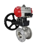 Кран шаровой DN.ru BV3232P-FP-Fb-ISO-H Ду15 Ру16, корпус - сталь 316, уплотнение - PTFE, полнопроходной, межфланцевый с пневмоприводом DN.ru PA-DA-065 двойного действия, ручным дублером MON1-250-T26-ISO и пневмораспределителем 4M310-08 AC220V