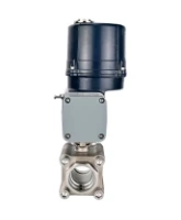 Кран шаровой DN.ru BV3232P(3pc)-FP-SW-ISO-H Ду100 Ру63 полнопроходной, корпус - нержавеющая сталь SS316, под приварку, с 1/4-оборотным электроприводом QTSA-N-020EM-O0-220VAC с пружинным возвратом