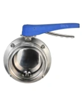 Затвор дисковый поворотный DN.ru WBV3131E-2W-T-H Ду100 Ру10 резьбовой, пищевая нержавеющая сталь 304, уплотнение – EPDM, с рукояткой