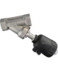 Клапан отсечной пневматический DN.ru VSP3241P-T-1PNC 1 1/2″ Ду40 Ру25, корпус - нержавеющая сталь SS316, резьбовой, Y-образный, корпус привода - пластик