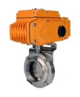 Затвор дисковый поворотный DN.ru WBV3131S-2W-W-H Ду80 Ру10 под приварку, корпус - пищевая нержавеющая сталь 304, уплотнение - Silicon, с электроприводом QT-N-005EM-A1-220VAC-У1 c датчиком обратной связи и входным управляющим сигналом 4-20мА HARK