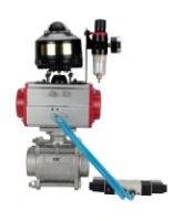 Кран шаровой DN.ru BV3232P(3pc)-FP-W-ISO-H WDVF Ду40 Ру40 полнопроходной, трехсоставной, корпус - нержавеющая сталь 316, уплотнение - PTFE, под приварку, с пневмоприводом PA-SA-105, пневмораспределителем 4V320-08 AC220V, БКВ APL-510N EX, БПВ AFC2000