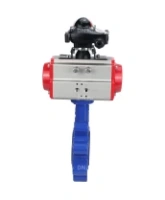 Затвор дисковый поворотный DN.ru WBV1631N-2W-Fb-H Ду150 Ру16 LUG корпус - чугун QT450, диск - нержавеющая сталь 304, уплотнение - NBR, с пневмоприводом DN.ru PA-SA-160 и БКВ APL-210N