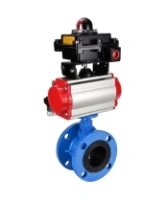 Затвор дисковый поворотный DN.ru WBV1313E-2W-F-H Ду100 Ру16 фланцевый, корпус - чугун GGG40, диск - чугун GGG40, уплотнение - EPDM, с пневмоприводом DN.ru PA-DA-105, пневмораспределителем DN.ru 4M310-08 AC220V и БКВ DN.ru APL-410N EX
