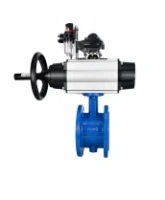 Затвор дисковый поворотный DN.ru WBV1331E-2W-F-H Ду50 Ру16 фланцевый, корпус - чугун GGG40, диск - нержавеющая сталь 304, уплотнение - EPDM, с пневмоприводом DN.ru PA-DA-105-1, 4M310-08 AC220V, APL-210N и AFC2000