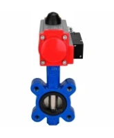 Затвор дисковый поворотный DN.ru WBV1631N-2W-Fb-H Ду150 Ру16 LUG корпус - чугун QT450, диск - нержавеющая сталь 304, уплотнение - NBR, с пневмоприводом DN.ru PA-SA-160 и пневмораспределителем 4M310-08 AC220V