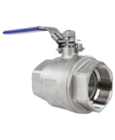Кран шаровой DN.ru BV3232P(2pс)-FP-T-H Ду65 Ру40 полнопроходной двухходовой, нержавеющая сталь 316 CF8M, внутренняя резьба, уплотнение - PTFE, ручка-рычаг
