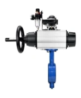 Затвор дисковый поворотный DN.ru WBV1413E-2W-Fb-H Ду150 Ру16, корпус - чугун GGG50, диск - чугун GGG40, уплотнение - EPDM, с пневмоприводом DN.ru PA-DA-105-1 двойного действия, пневмораспределителем 4M310-08 AC220V, БКВ APL-210N, БПВ AFC2000