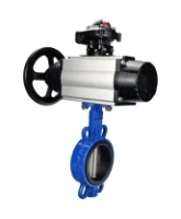 Затвор дисковый поворотный DN.ru WBV1432E-2W-Fb-H Ду150 Ру16, корпус - чугун GGG50, диск - нержавеющая сталь 316L, уплотнение - EPDM, с пневмоприводом DN.ru PA-DA-105-1 двойного действия, с БКВ APL-210N