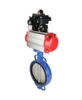 Затвор дисковый поворотный DN.ru WBV1413E-2W-Fb-H Ду200 Ру16, корпус - чугун GGG50, диск - чугун GGG40, уплотнение - EPDM, с пневмоприводом DN.ru PA-SA-160, пневмораспределителем 4M310-08 AC220V, БКВ APL-410N EX, БПВ AFC2000