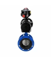 Затвор дисковый поворотный DN.ru WBV1331E-2W-F-H Ду50 Ру16 фланцевый, корпус - чугун GGG40, диск - нержавеющая сталь 304, уплотнение - EPDM, с пневмоприводом DN.ru PA-DA-105-1 и БКВ APL-510N EX